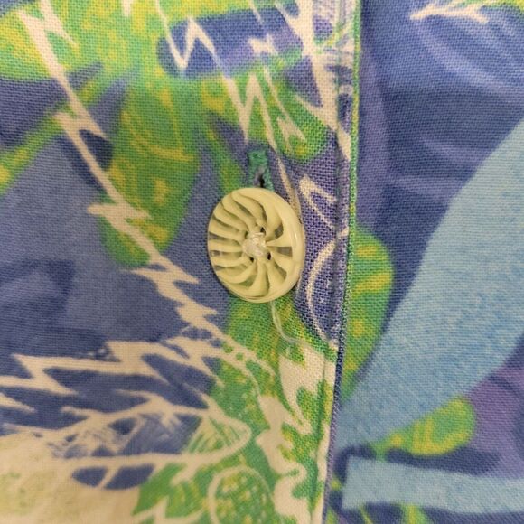 Napa Valley Sz 1X  Linen / Rayon Floral  Button Down Shirt - Picture 5 of 8